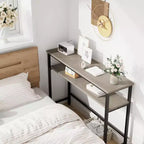 Console avec rangement, table d'entrée, table de style campagnard de 100 cm avec étagères réglables pour entrée, salon, couloir, chambre