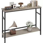 Console avec rangement, table d'entrée, table de style campagnard de 100 cm avec étagères réglables pour entrée, salon, couloir, chambre