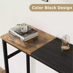 Console avec rangement, table d'entrée, table de style campagnard de 100 cm avec étagères réglables pour entrée, salon, couloir, chambre