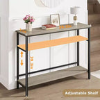 Console avec rangement, table d'entrée, table de style campagnard de 100 cm avec étagères réglables pour entrée, salon, couloir, chambre