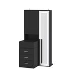 Coiffeuse élégante Famapy avec miroir LED pleine grandeur et tiroirs divisés, meuble de rangement blanc/noir/rose, organisateur spacieux pour le maquillage dans la chambre