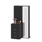 Coiffeuse élégante Famapy avec miroir LED pleine grandeur et tiroirs divisés, meuble de rangement blanc/noir/rose, organisateur spacieux pour le maquillage dans la chambre