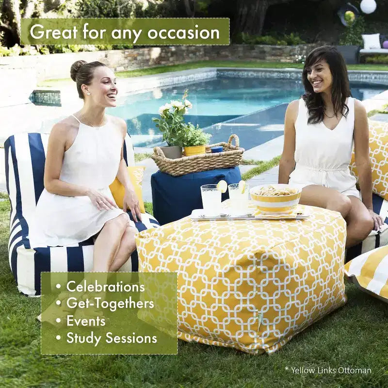 Majestic Home Goods, pouf ottoman Ikat Dot