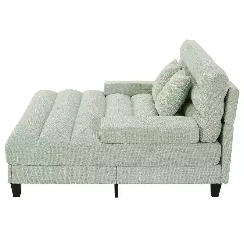 Canapé méridienne moderne Merax en chenille réglable avec éclairage LED RVB
