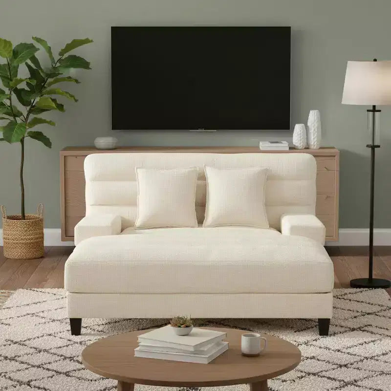 Canapé méridienne moderne Merax en chenille réglable avec éclairage LED RVB