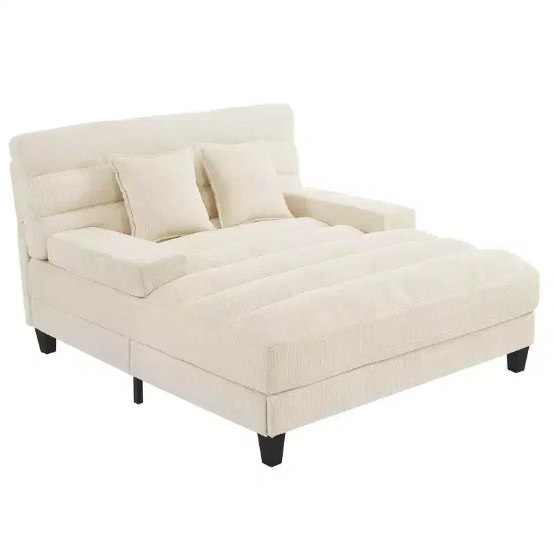 Canapé méridienne moderne Merax en chenille réglable avec éclairage LED RVB