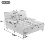 Canapé méridienne moderne Merax en chenille réglable avec éclairage LED RVB