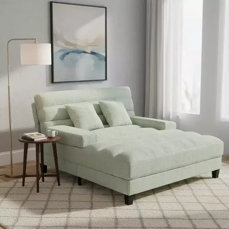 Canapé méridienne moderne Merax en chenille réglable avec éclairage LED RVB
