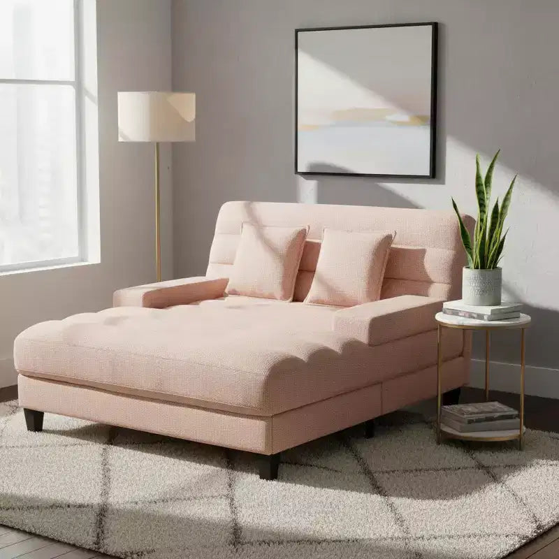 Canapé méridienne moderne Merax en chenille réglable avec éclairage LED RVB