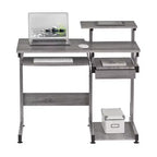 Bureau informatique Okak 37,75" avec tiroir clavier, bureau debout avec étagères de rangement, bureau pour salon, salle de lecture, bureau