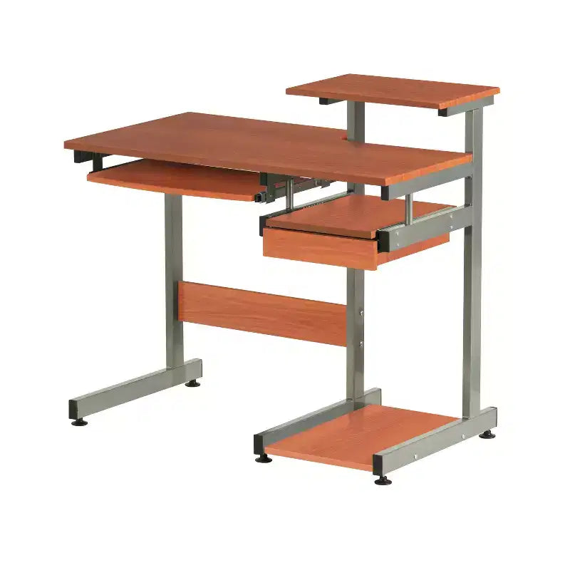 Bureau informatique Okak 37,75" avec tiroir clavier, bureau debout avec étagères de rangement, bureau pour salon, salle de lecture, bureau