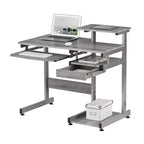 Bureau informatique Okak 37,75" avec tiroir clavier, bureau debout avec étagères de rangement, bureau pour salon, salle de lecture, bureau