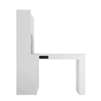 Okak Bureau en L de 46 pouces peu encombrant avec étagère, bureau d'ordinateur avec tiroirs, bureau d'angle pour salle de lecture, chambre, bureau
