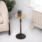 JONATHAN Y Lulu Table d'appoint décorative ronde en métal de style Art déco classique de 49,5 cm