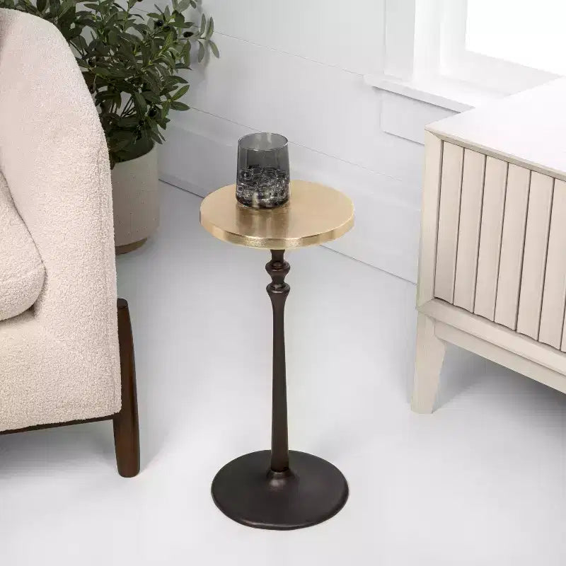 JONATHAN Y Lulu Table d'appoint décorative ronde en métal de style Art déco classique de 49,5 cm
