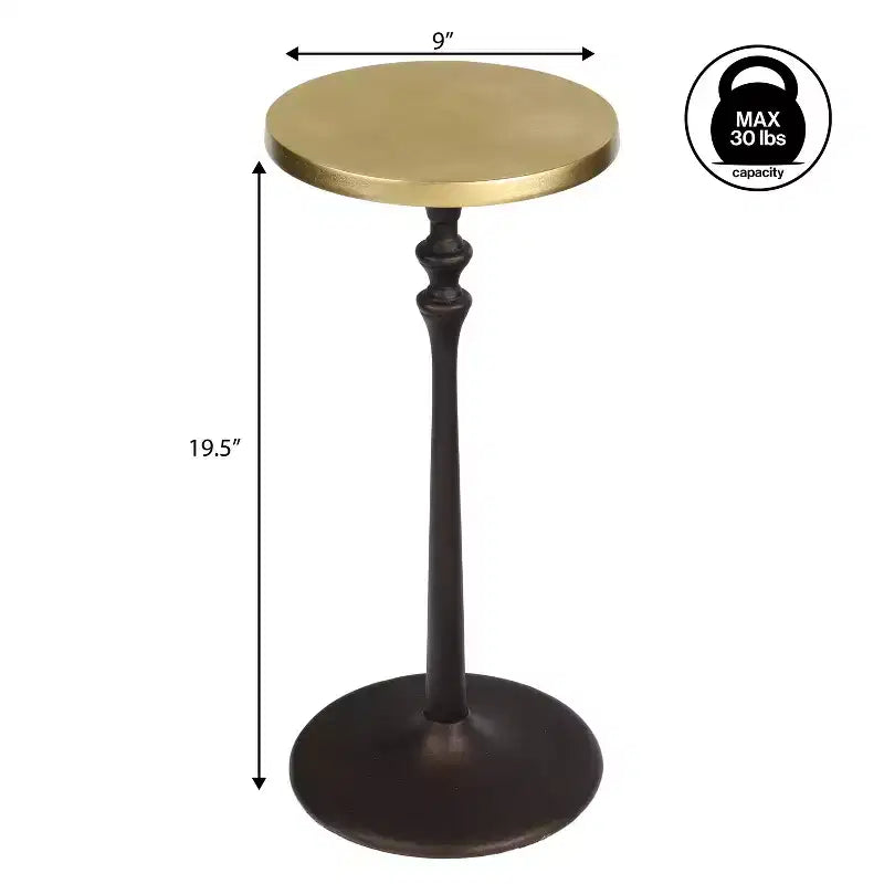 JONATHAN Y Lulu Table d'appoint décorative ronde en métal de style Art déco classique de 49,5 cm