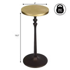 JONATHAN Y Lulu Table d'appoint décorative ronde en métal de style Art déco classique de 49,5 cm