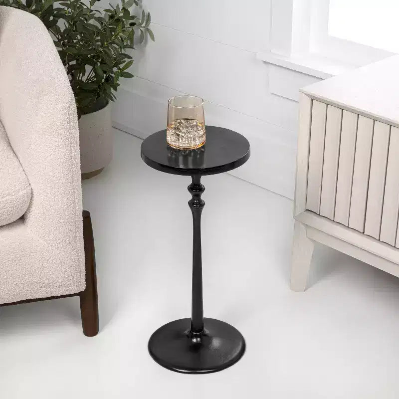 JONATHAN Y Lulu Table d'appoint décorative ronde en métal de style Art déco classique de 49,5 cm