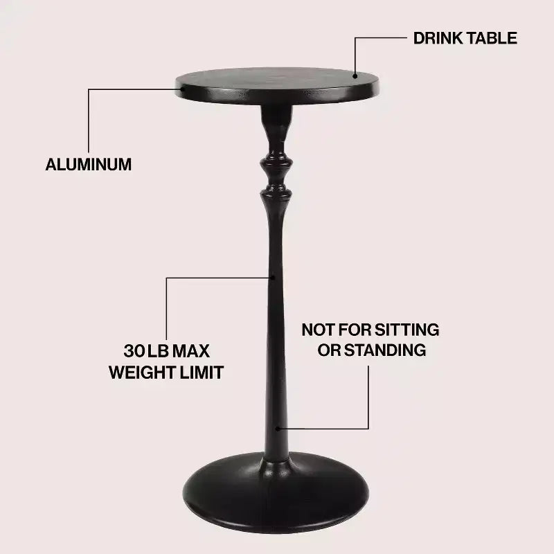 JONATHAN Y Lulu Table d'appoint décorative ronde en métal de style Art déco classique de 49,5 cm