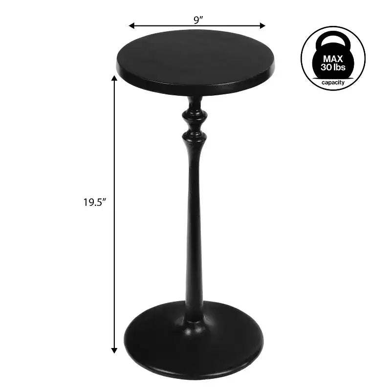 JONATHAN Y Lulu Table d'appoint décorative ronde en métal de style Art déco classique de 49,5 cm