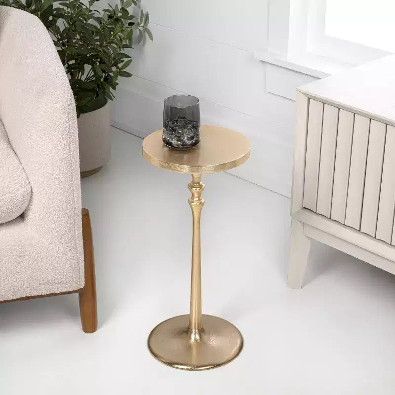 JONATHAN Y Lulu Table d'appoint décorative ronde en métal de style Art déco classique de 49,5 cm
