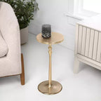 JONATHAN Y Lulu Table d'appoint décorative ronde en métal de style Art déco classique de 49,5 cm