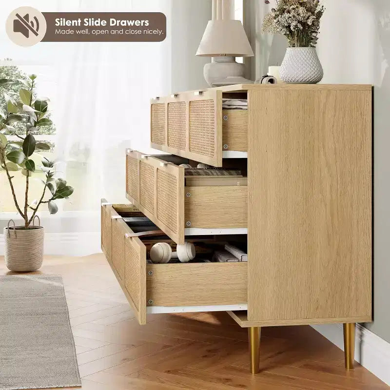 Commode à 9 tiroirs, chiffonnier de chambre moderne en bois avec tiroirs de rangement, meuble TV de style rustique pour salon, chambre, couloir