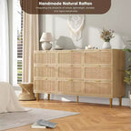 Commode à 9 tiroirs, chiffonnier de chambre moderne en bois avec tiroirs de rangement, meuble TV de style rustique pour salon, chambre, couloir