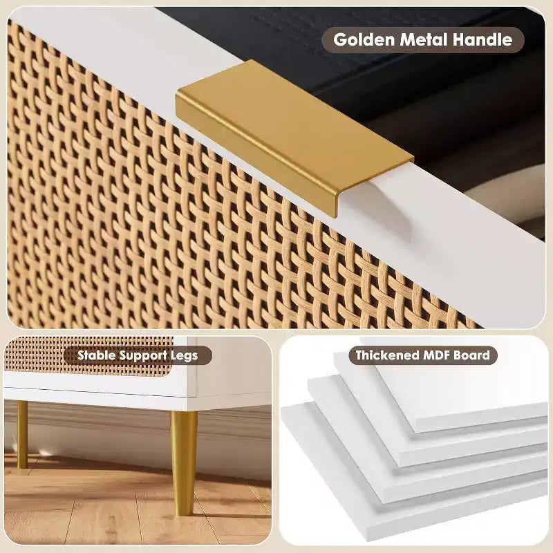 Commode à 9 tiroirs, chiffonnier de chambre moderne en bois avec tiroirs de rangement, meuble TV de style rustique pour salon, chambre, couloir