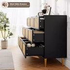 Commode à 9 tiroirs, chiffonnier de chambre moderne en bois avec tiroirs de rangement, meuble TV de style rustique pour salon, chambre, couloir