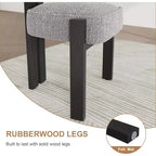 Chaises de salle à manger rembourrées, chaises de salle à manger modernes en tissu bouclé avec dossier incurvé ergonomique, chaises de cuisine confortables avec pieds en bois d'hévéa