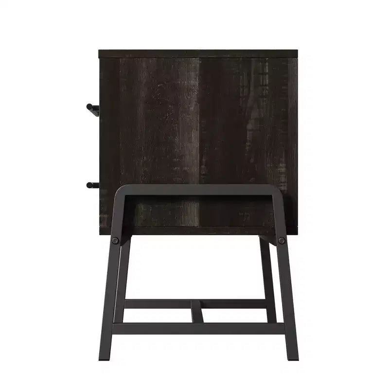 Table de chevet avec tiroirs, Table de chevet en bois clair, Table d'appoint large
