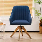 Fauteuil pivotant capitonné Furniliving en lin pour bureau, salon ou chambre à coucher