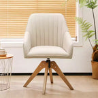 Fauteuil pivotant capitonné Furniliving en lin pour bureau, salon ou chambre à coucher