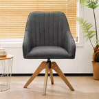 Fauteuil pivotant capitonné Furniliving en lin pour bureau, salon ou chambre à coucher