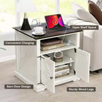 MUUEGM 24 Table de chevet avec station de recharge, table d'appoint de style ferme avec 2 tiroirs et étagère réglable, table de chevet avec pieds en bois massif