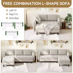 Canapé d'angle convertible, en chenille, avec rangement dissimulé, petit canapé de salon, réversible, pour petits espaces