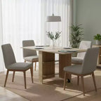 Homy Casa Folding Drop-Leaf Dining Table with Wheels, Natural Oak  Space-Saving Convertible Table for Dining or Work