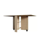 Homy Casa Table à manger pliante à abattants avec roulettes, Chêne Naturel Table convertible peu encombrante pour salle à manger ou travail