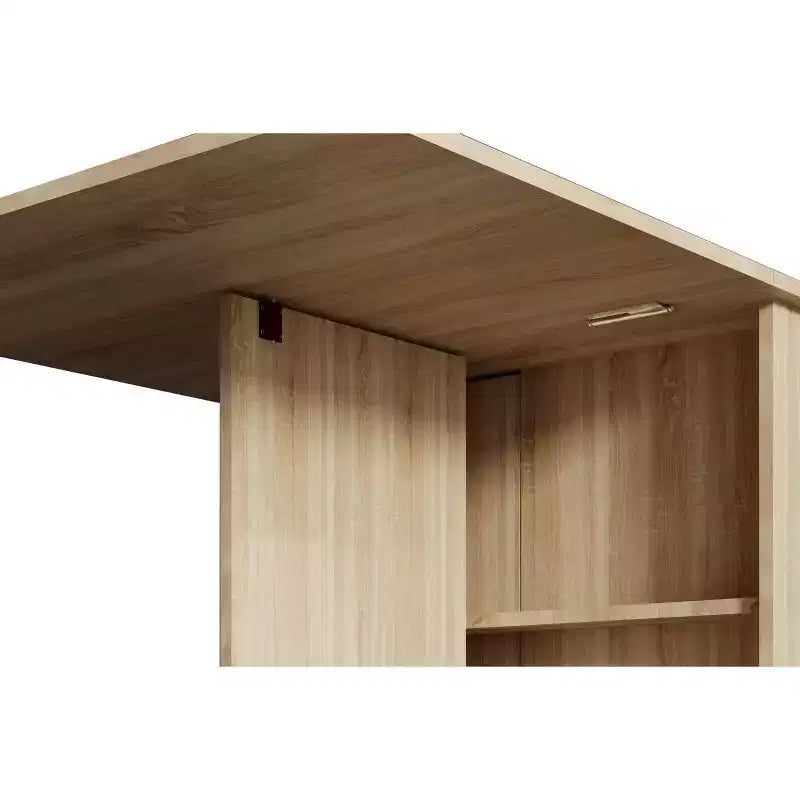 Homy Casa Table à manger pliante à abattants avec roulettes, Chêne Naturel Table convertible peu encombrante pour salle à manger ou travail