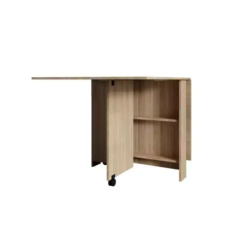 Homy Casa Table à manger pliante à abattants avec roulettes, Chêne Naturel Table convertible peu encombrante pour salle à manger ou travail