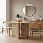 Homy Casa Table à manger pliante à abattants avec roulettes, Chêne Naturel Table convertible peu encombrante pour salle à manger ou travail