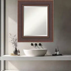 Miroir Mural de Salle de Bain Amanti Art Moab Bronze avec Cadre Biseauté