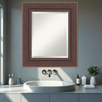 Miroir Mural de Salle de Bain Amanti Art Moab Bronze avec Cadre Biseauté