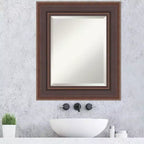 Miroir Mural de Salle de Bain Amanti Art Moab Bronze avec Cadre Biseauté