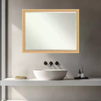 Miroir mural de salle de bain Amanti Art Bethany, encadré de bois biseauté d'un demi-pouce