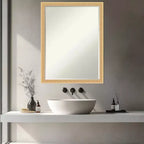Miroir mural de salle de bain Amanti Art Bethany, encadré de bois biseauté d'un demi-pouce