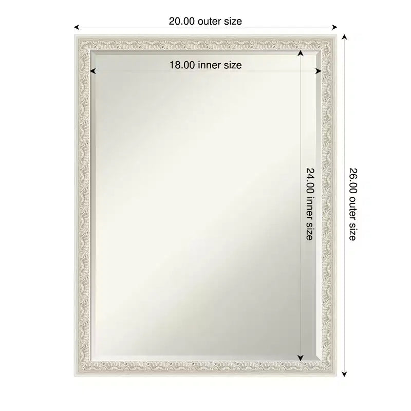 Miroir mural de salle de bain Amanti Art Bethany, encadré de bois biseauté d'un demi-pouce