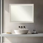 Miroir mural de salle de bain Amanti Art Bethany, encadré de bois biseauté d'un demi-pouce