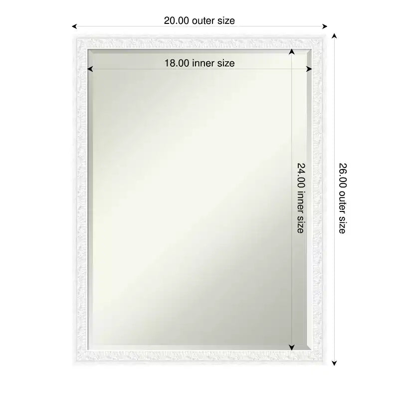 Miroir mural de salle de bain Amanti Art Bethany, encadré de bois biseauté d'un demi-pouce